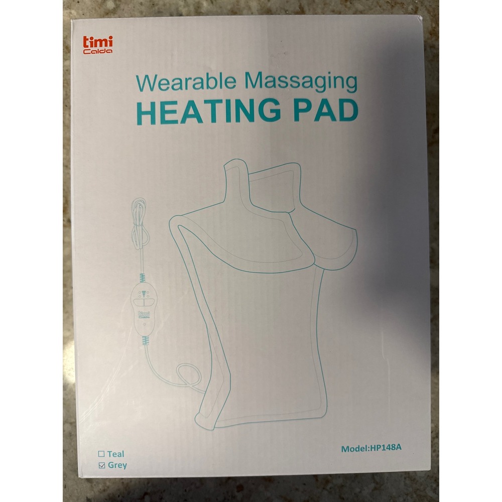 Timi Calda Wearable Massaging Heating Pad HP148A Gray 4 Motor 2 Heat Levels